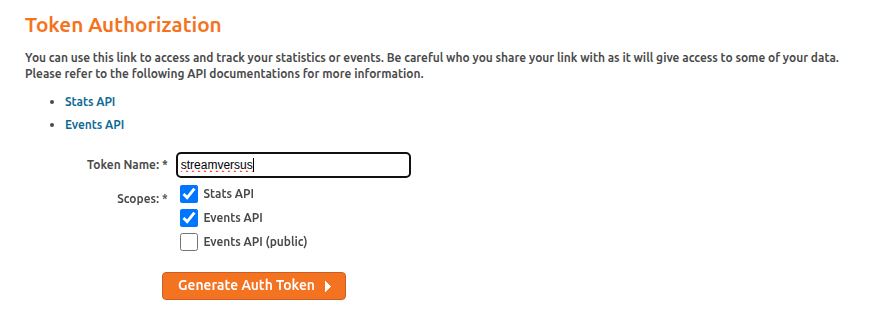 User guide: Create a Chaturbate Events API token